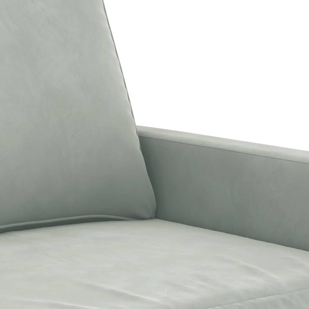 3-dijelni set sofa s jastucima svjetlosivi baršunasti