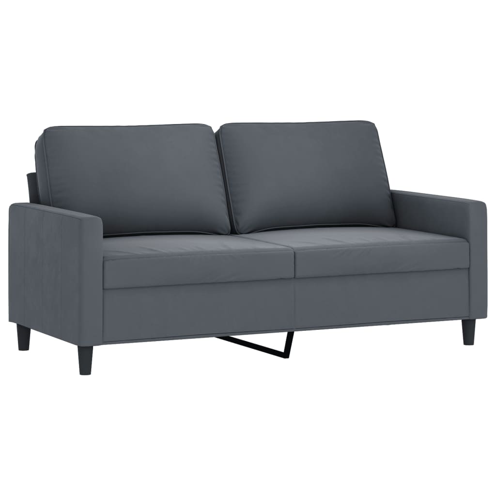 3-dijelni set sofa s jastucima tamnosivi baršunasti