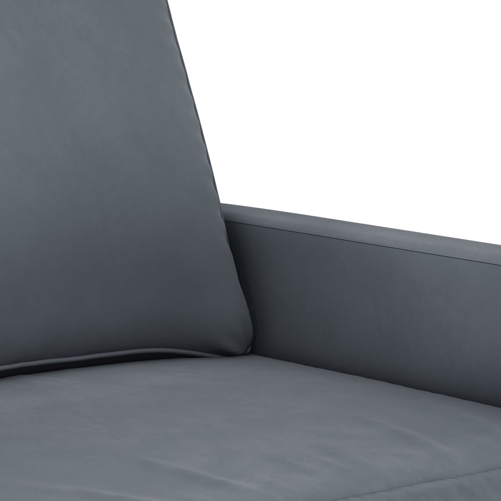 3-dijelni set sofa s jastucima tamnosivi baršunasti
