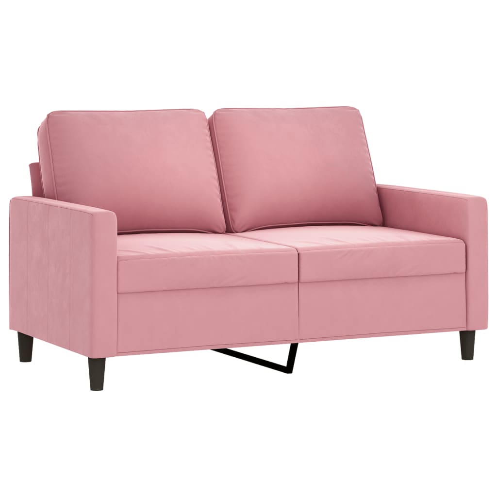 3-dijelni set sofa s jastucima ružičasti baršunasti