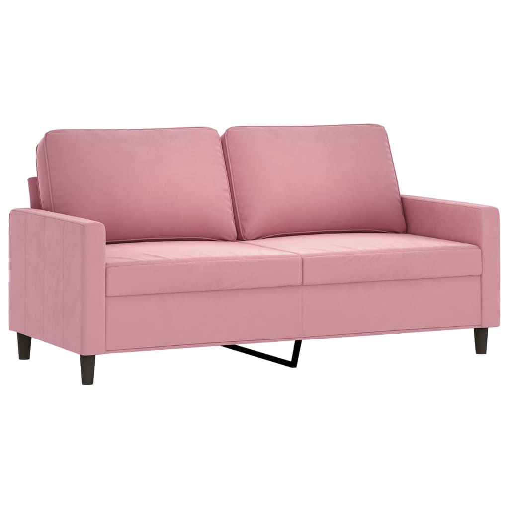 3-dijelni set sofa s jastucima ružičasti baršunasti