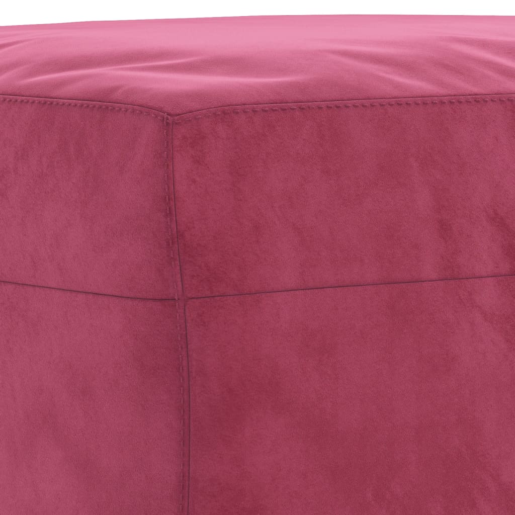 3-dijelni set sofa s jastucima crvena boja vina baršunasti