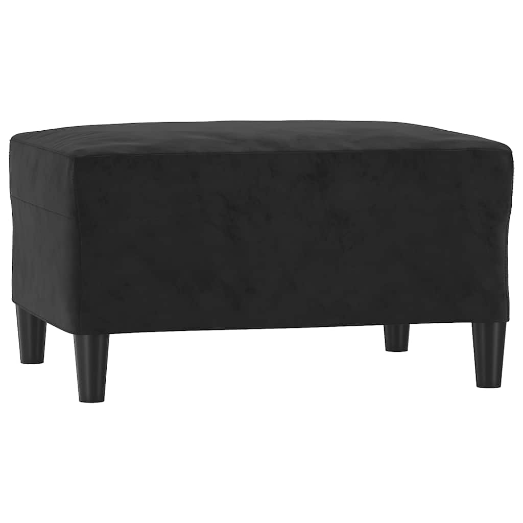 3-dijelni set sofa s jastucima crni baršunasti