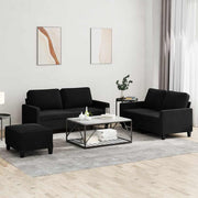 3-dijelni set sofa s jastucima crni baršunasti