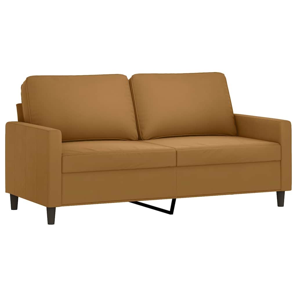 3-dijelni set sofa s jastucima smeđi baršunasti