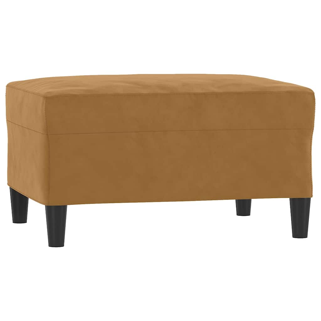 3-dijelni set sofa s jastucima smeđi baršunasti