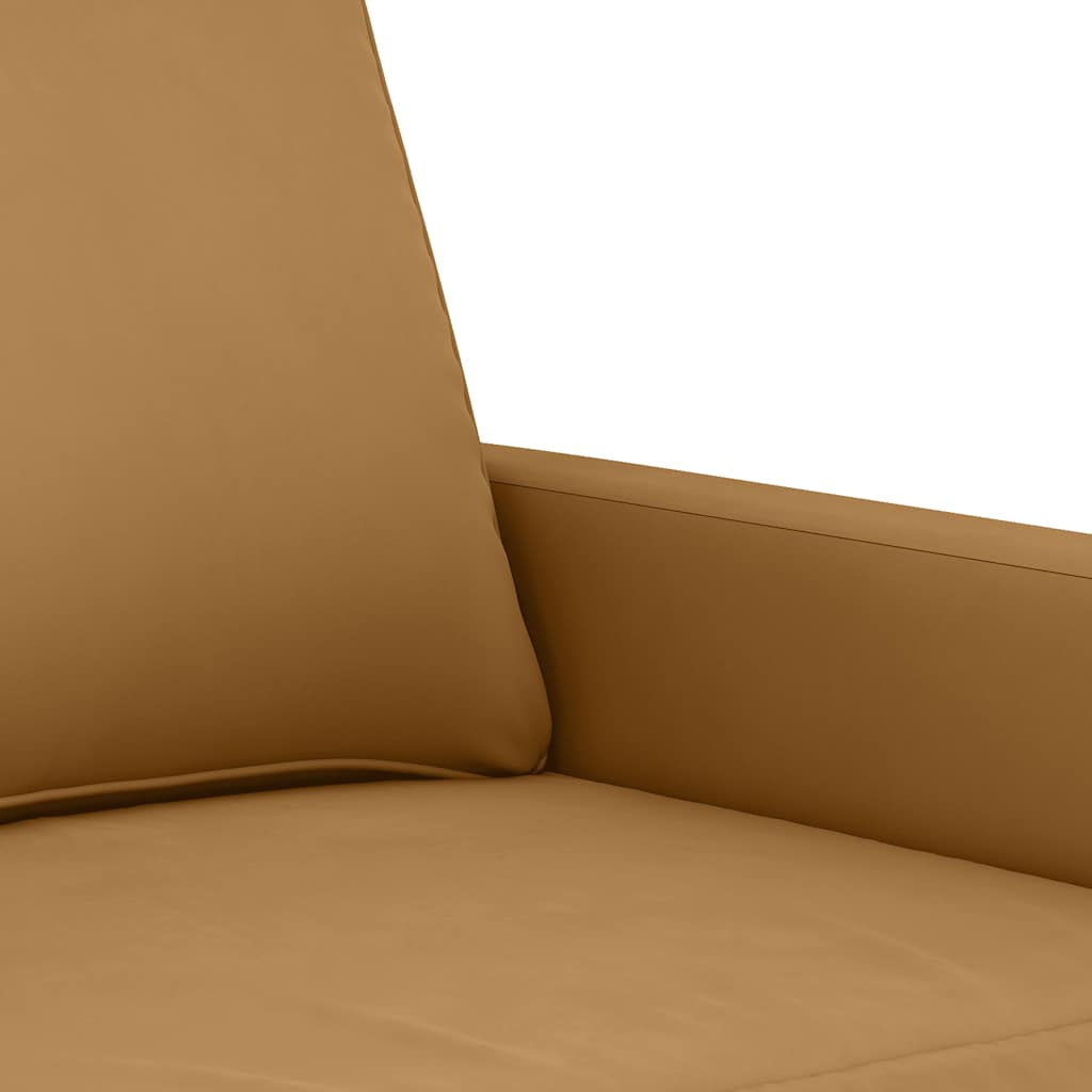 3-dijelni set sofa s jastucima smeđi baršunasti