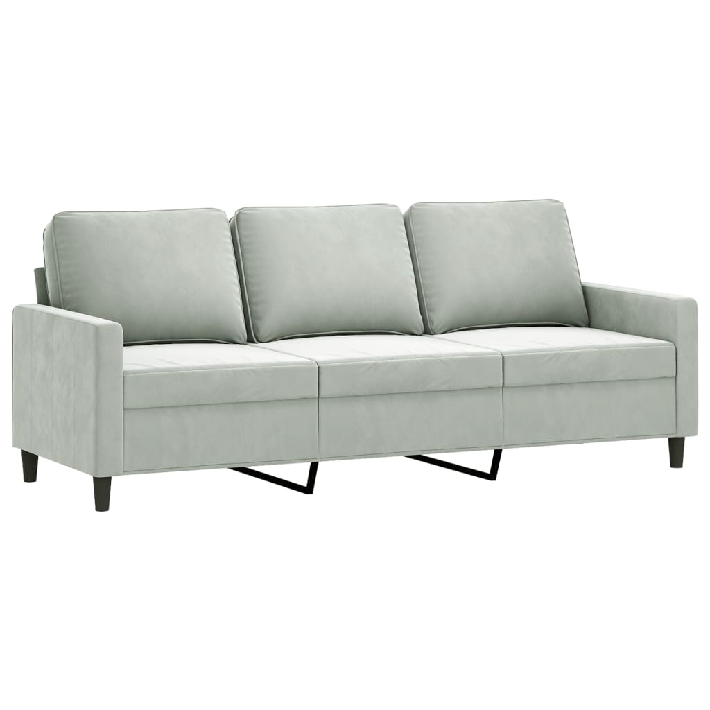 2-dijelni set sofa s jastucima svjetlosivi baršunasti