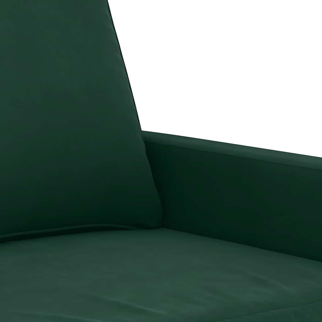 2-dijelni set sofa s jastucima tamnozeleni baršunasti