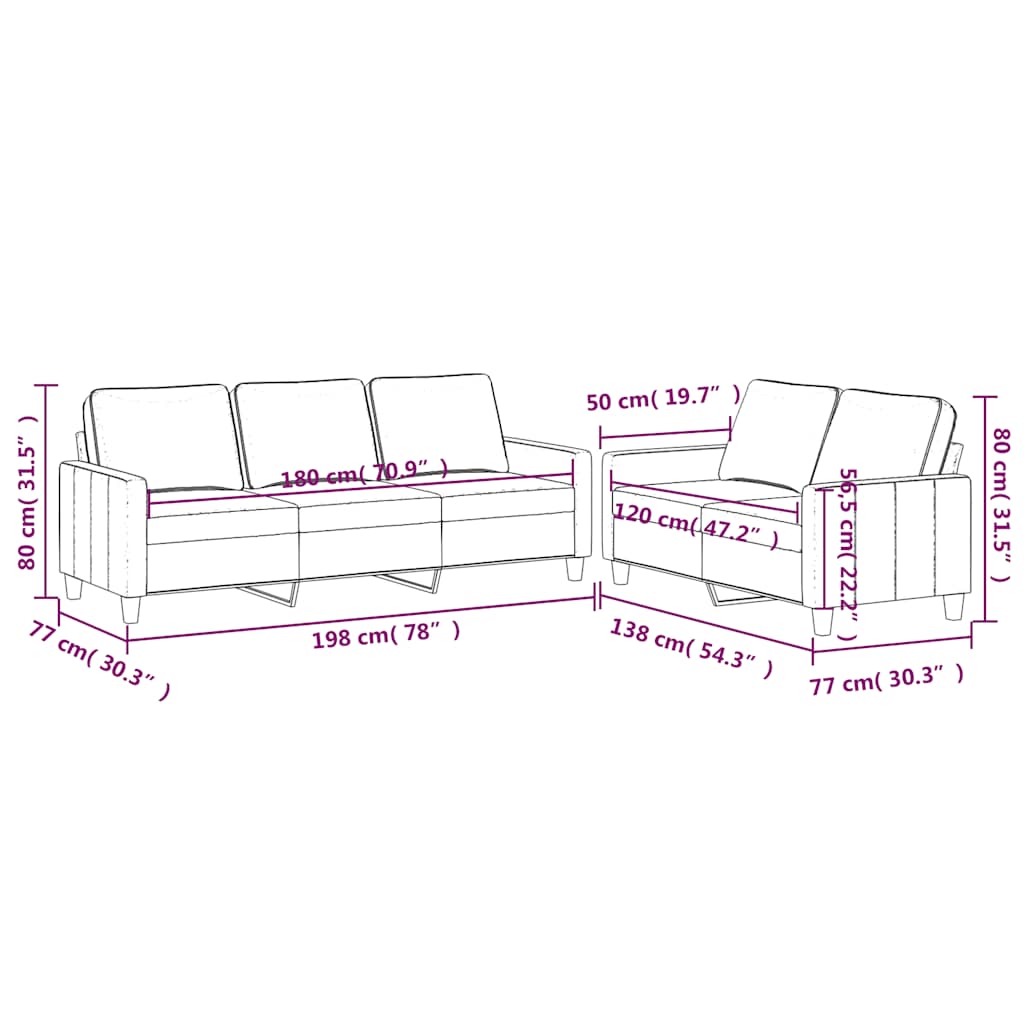 2-dijelni set sofa s jastucima tamnozeleni baršunasti