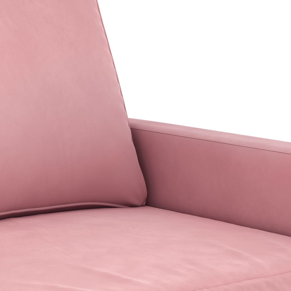 2-dijelni set sofa s jastucima ružičasti baršunasti