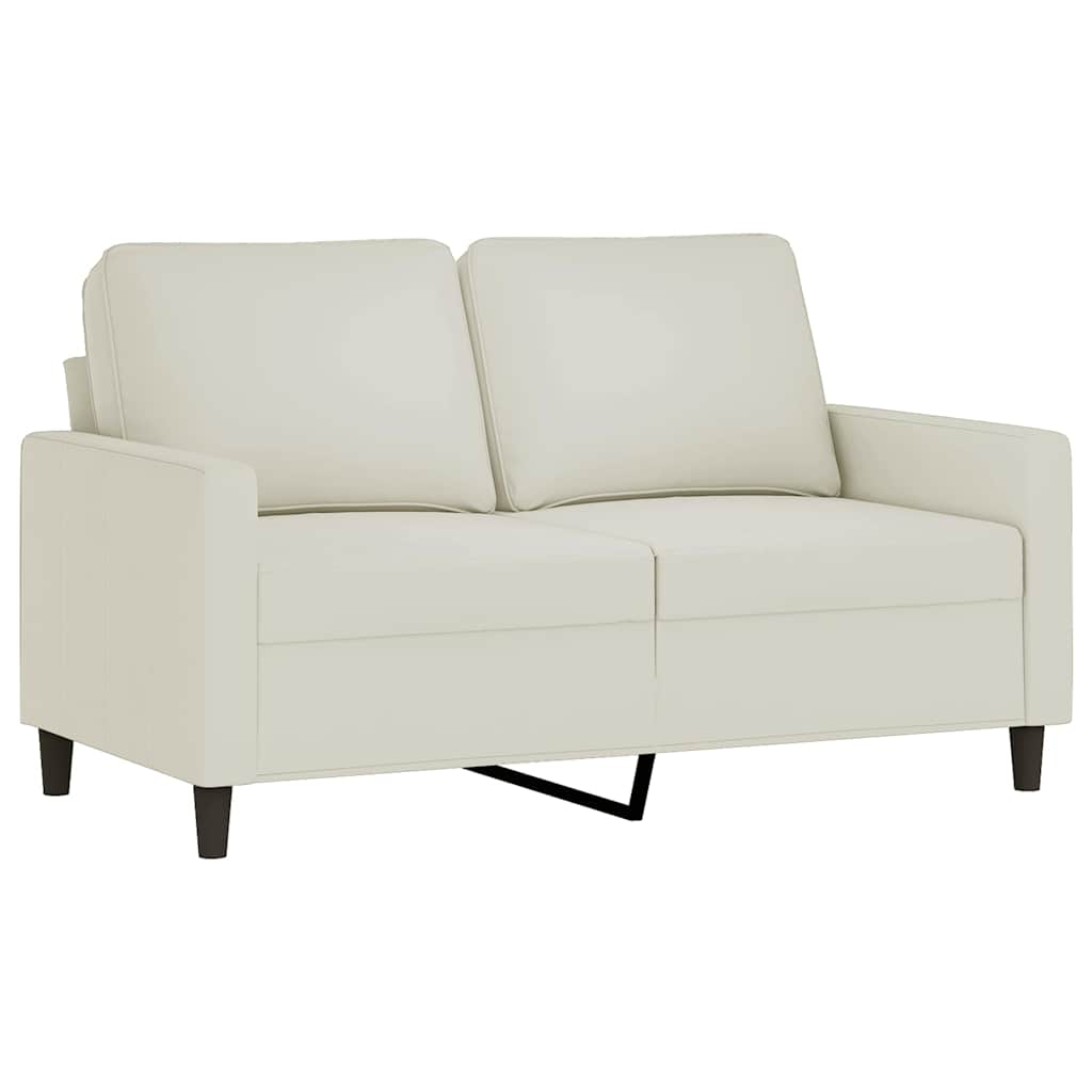 2-dijelni set sofa s jastucima krem baršunasti