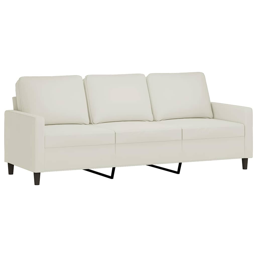 2-dijelni set sofa s jastucima krem baršunasti
