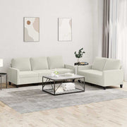2-dijelni set sofa s jastucima krem baršunasti