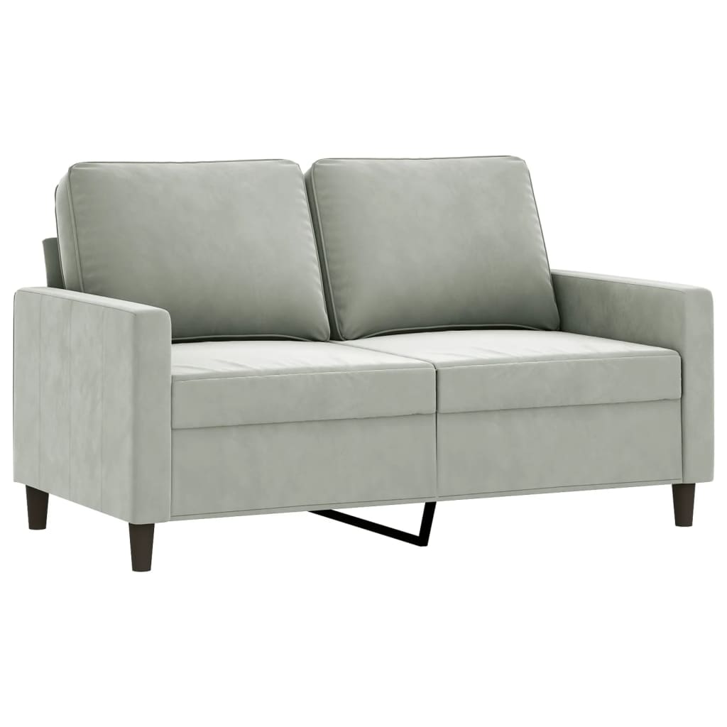 3-dijelni set sofa s jastucima svjetlosivi baršunasti
