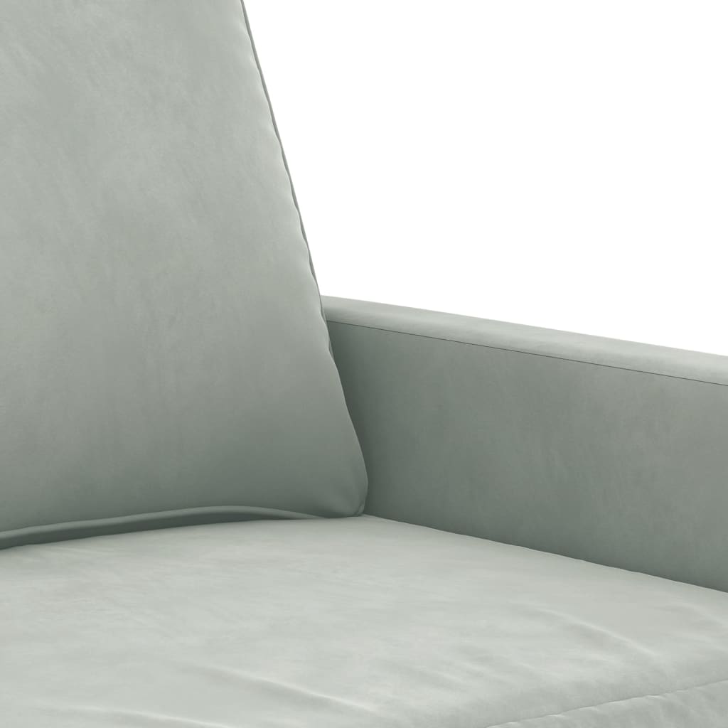 3-dijelni set sofa s jastucima svjetlosivi baršunasti