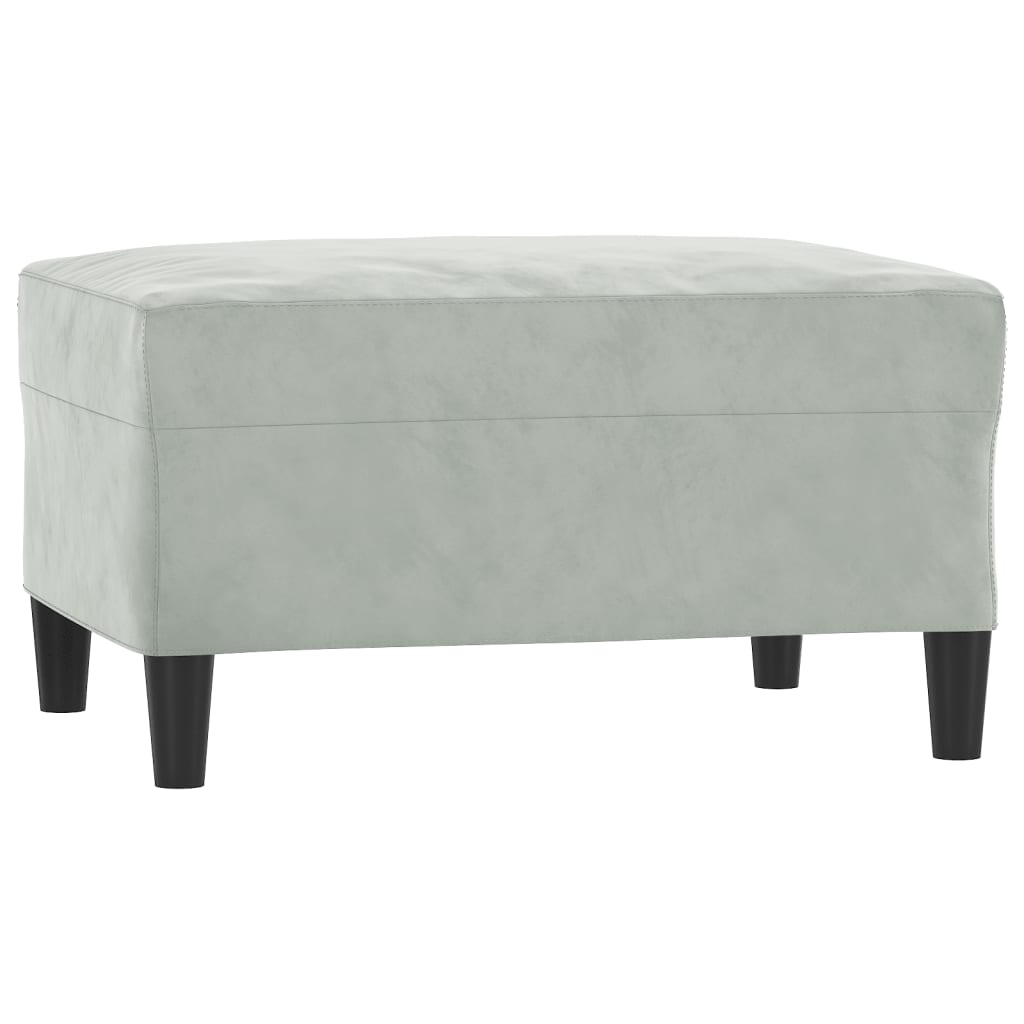 3-dijelni set sofa s jastucima svjetlosivi baršunasti