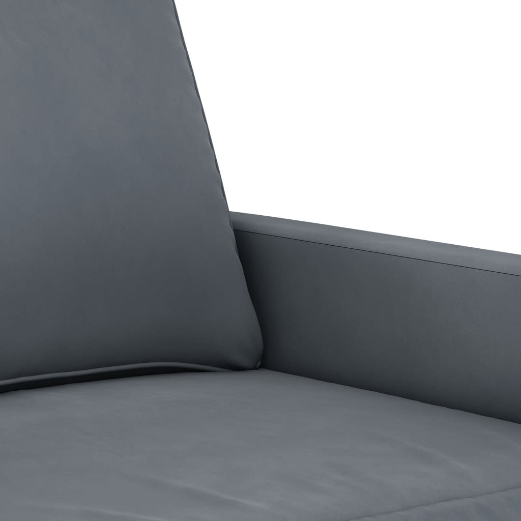 3-dijelni set sofa s jastucima tamnosivi baršunasti