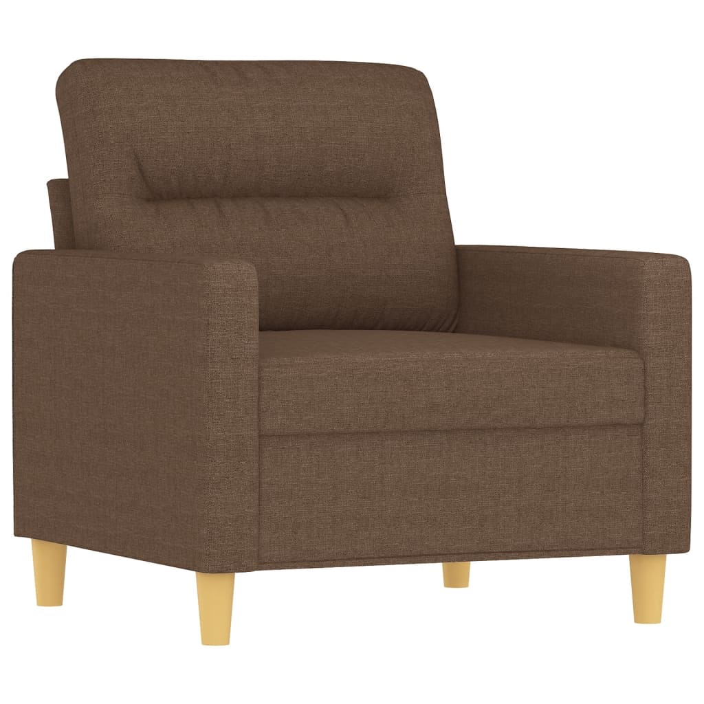 3-dijelni set sofa s jastucima smeđi od tkanine