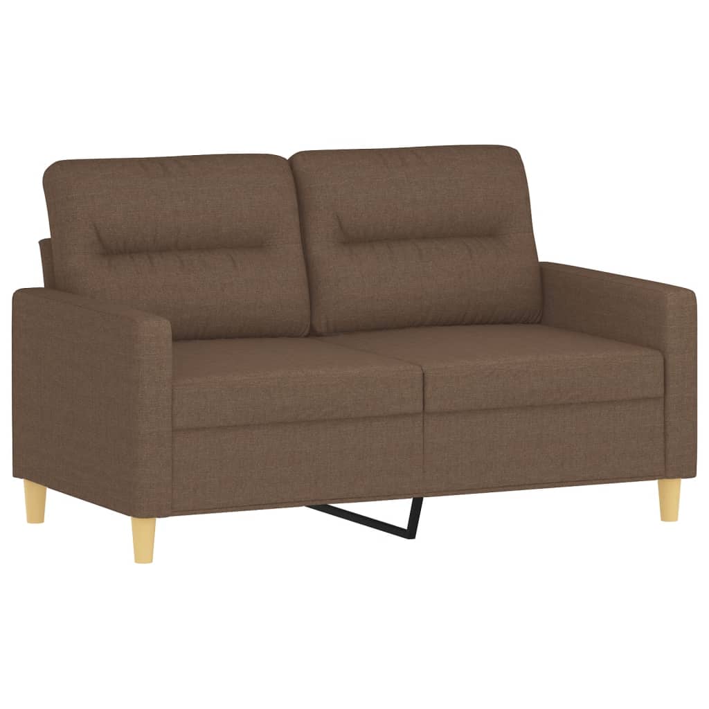 3-dijelni set sofa s jastucima smeđi od tkanine