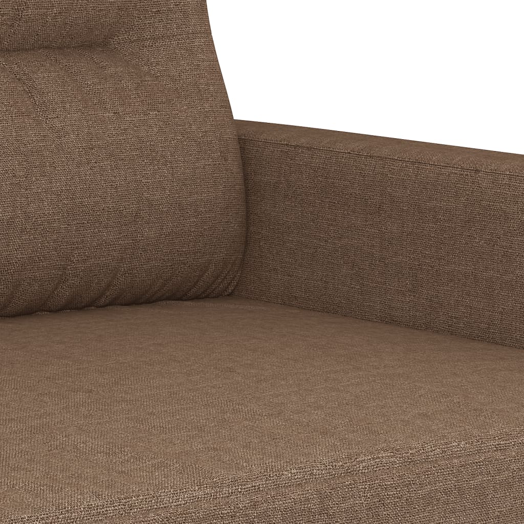 3-dijelni set sofa s jastucima smeđi od tkanine