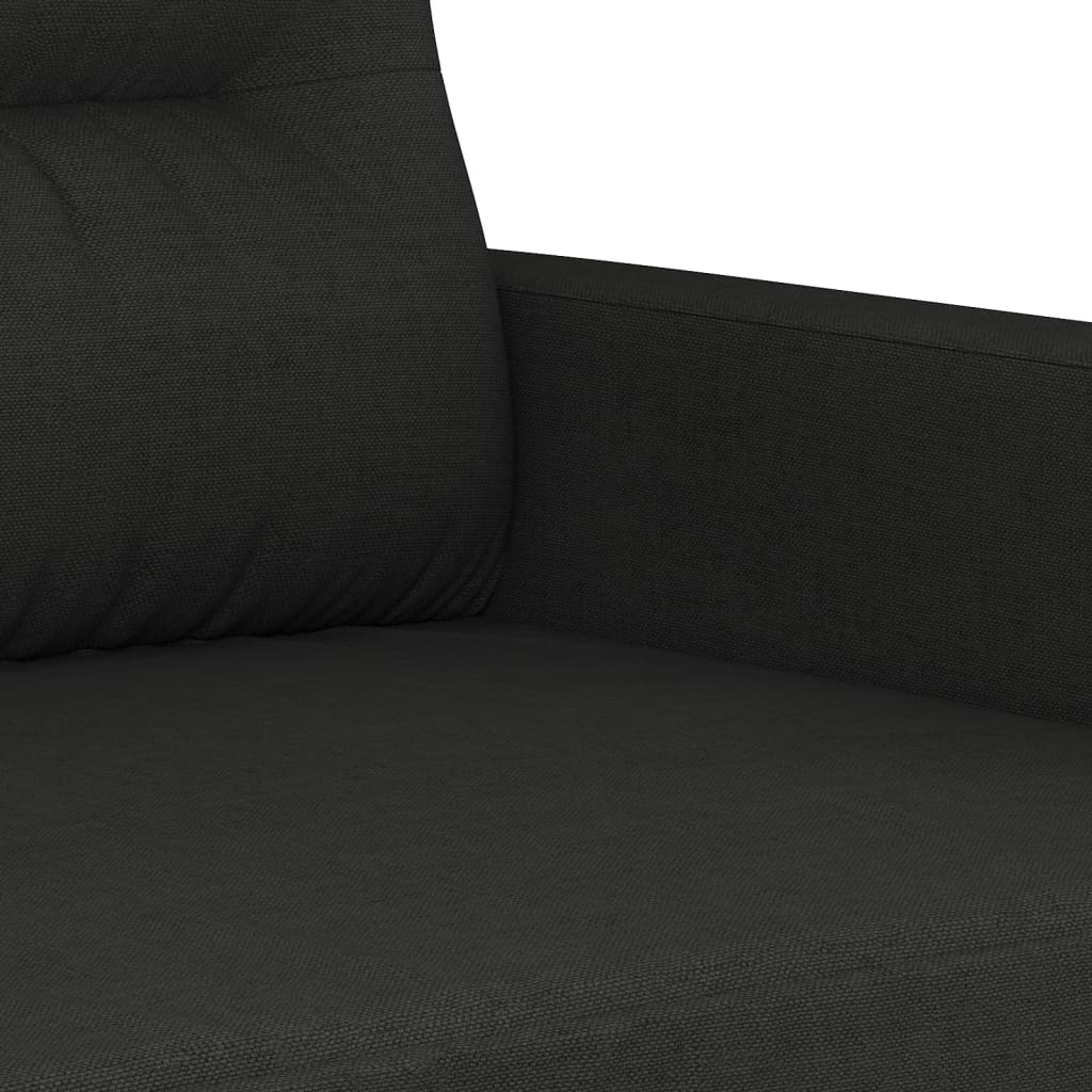 3-dijelni set sofa s jastucima crni od tkanine
