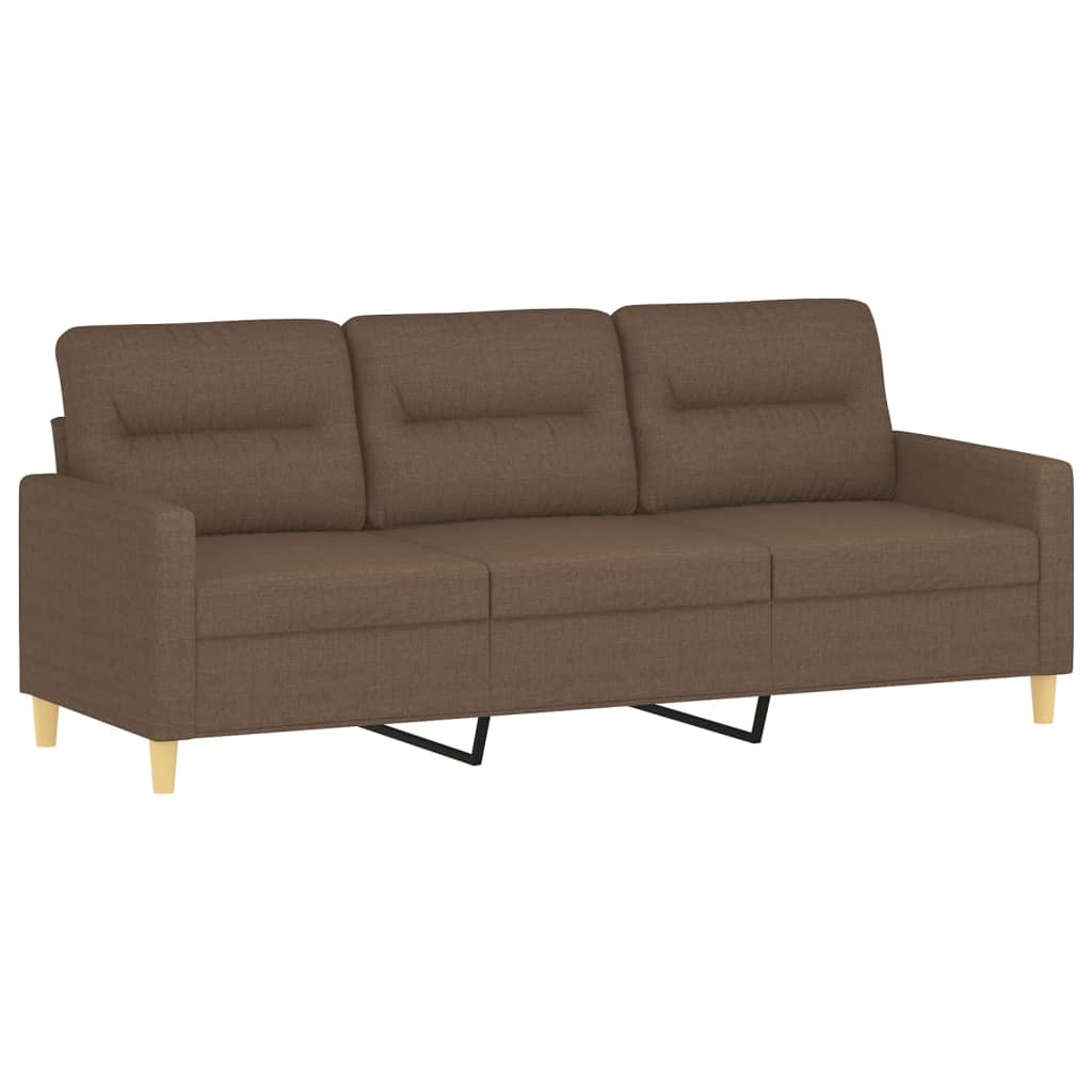 4-dijelni set sofa s jastucima smeđi od tkanine