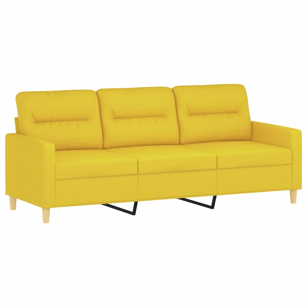 4-dijelni set sofa s jastucima svjetložuti od tkanine
