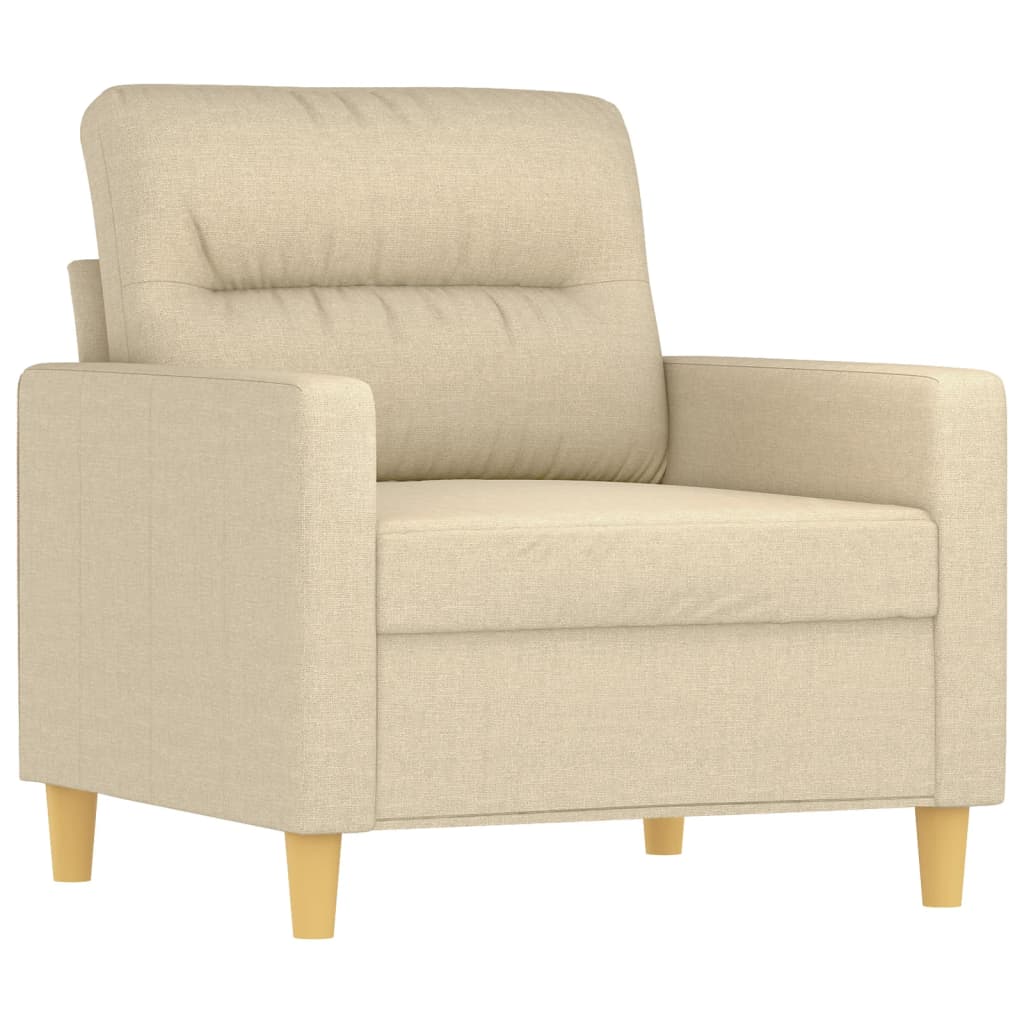 3-dijelni set sofa s jastucima krem od mikrovlakana