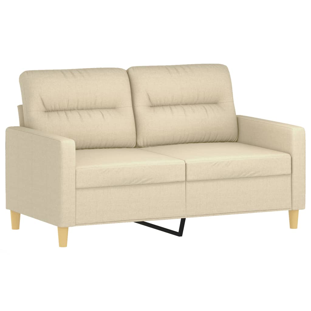 3-dijelni set sofa s jastucima krem od mikrovlakana