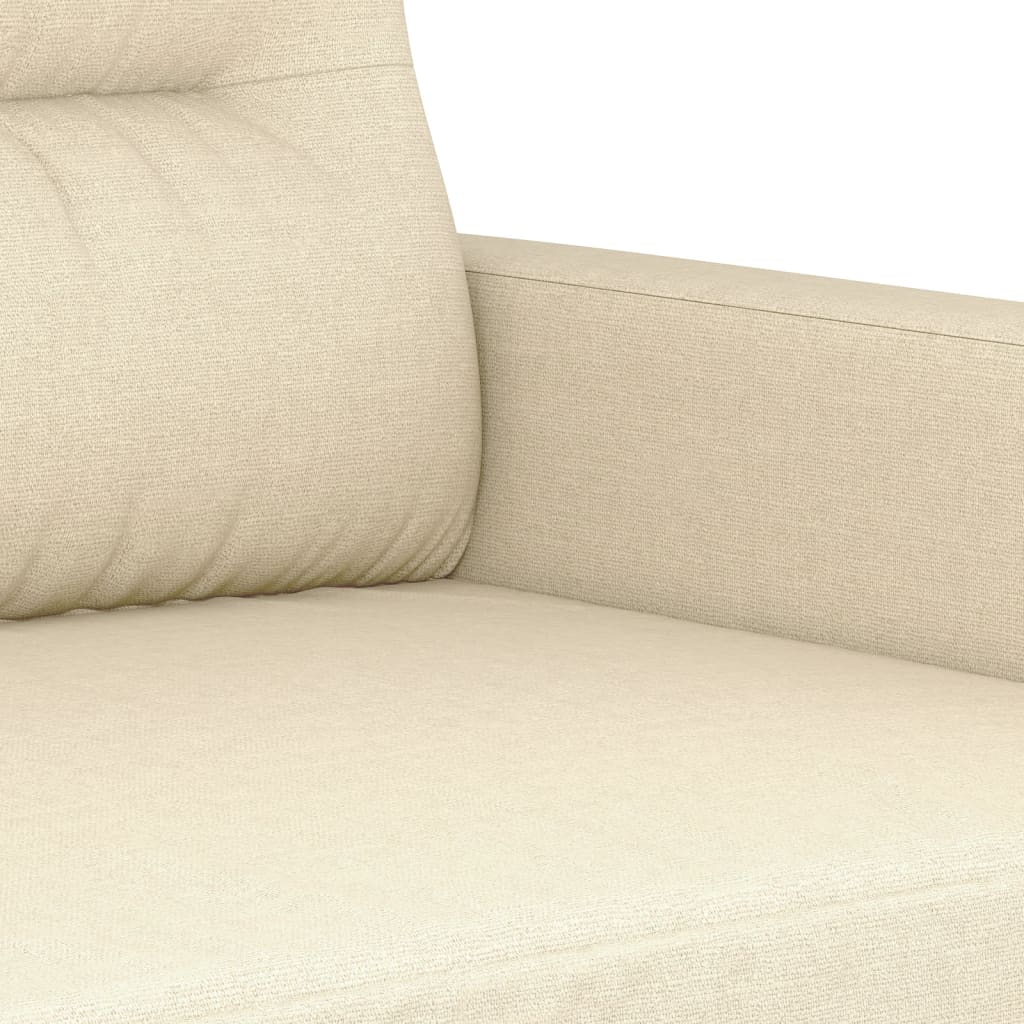 3-dijelni set sofa s jastucima krem od mikrovlakana