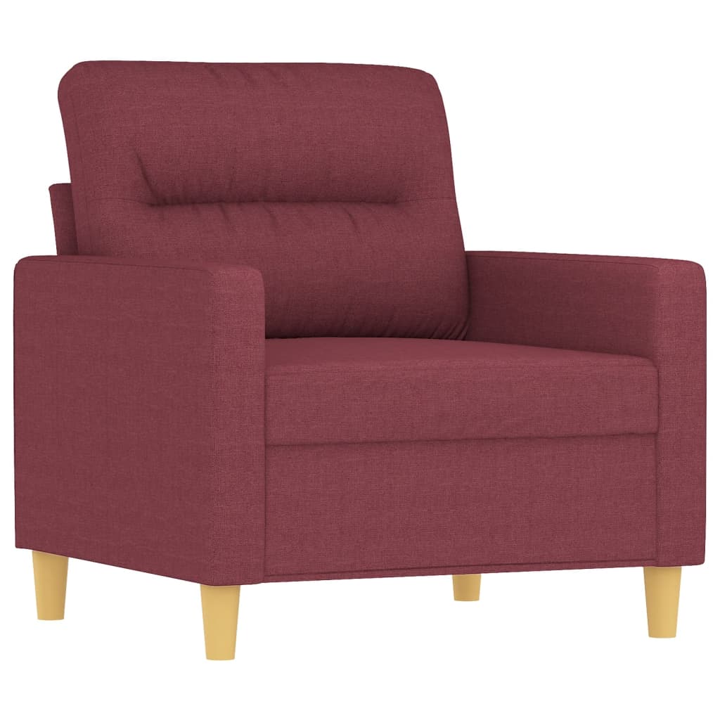 4-dijelni set sofa s jastucima crvena boja vina od tkanine