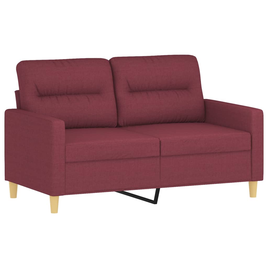 4-dijelni set sofa s jastucima crvena boja vina od tkanine