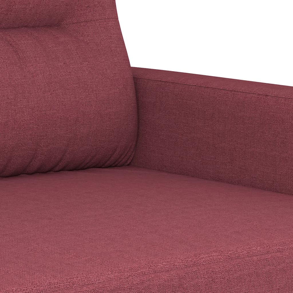 4-dijelni set sofa s jastucima crvena boja vina od tkanine