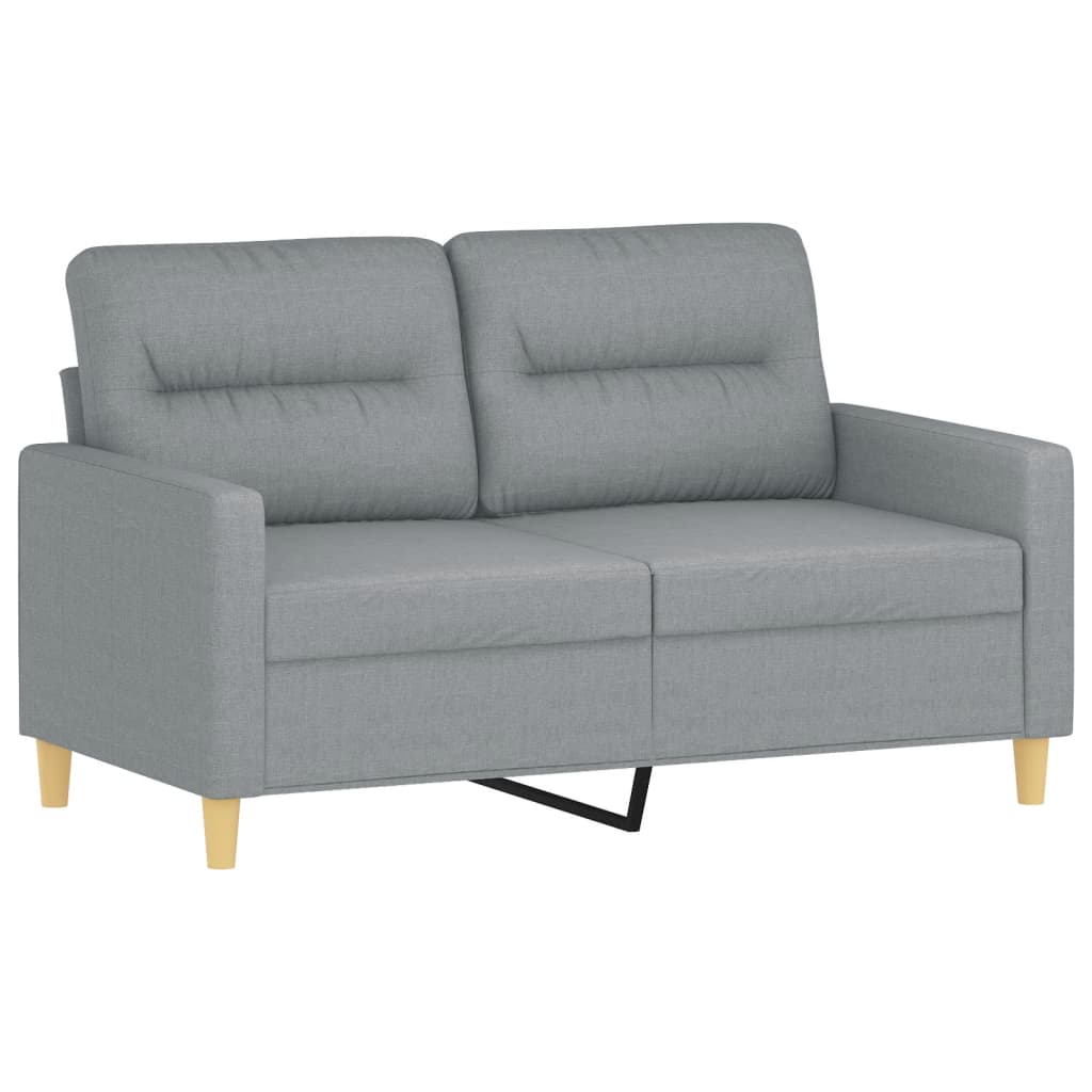 2-dijelni set sofa s jastucima svjetlosivi od tkanine