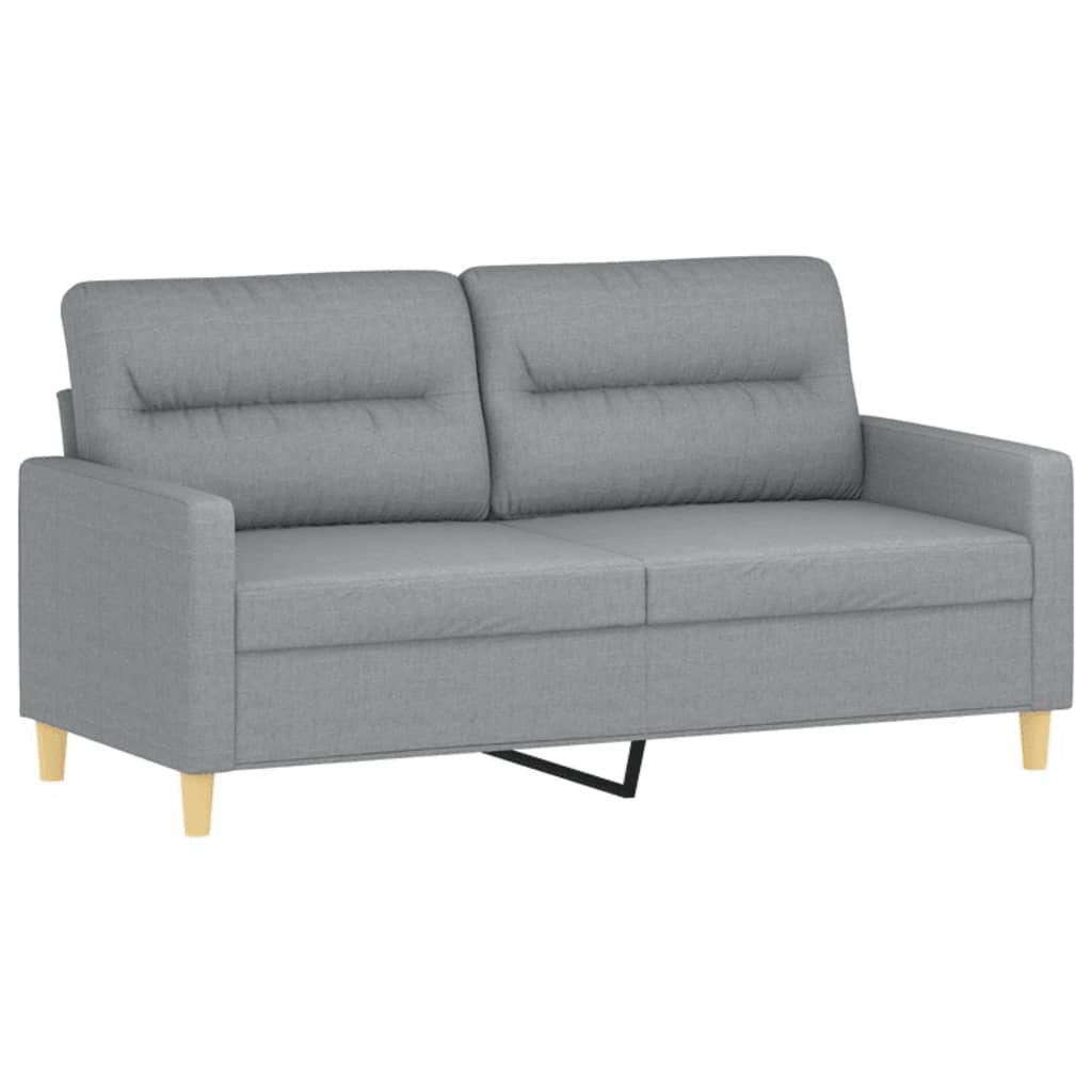 2-dijelni set sofa s jastucima svjetlosivi od tkanine