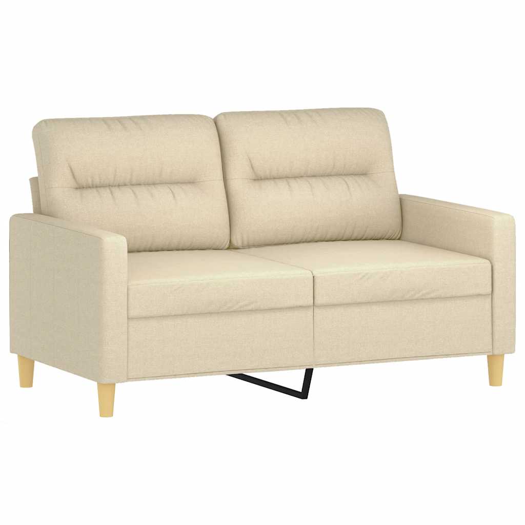 2-dijelni set sofa s jastucima krem od tkanine