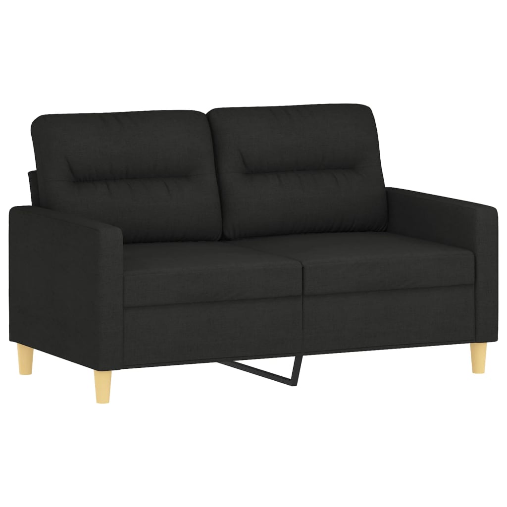 2-dijelni set sofa s jastucima crni od tkanine