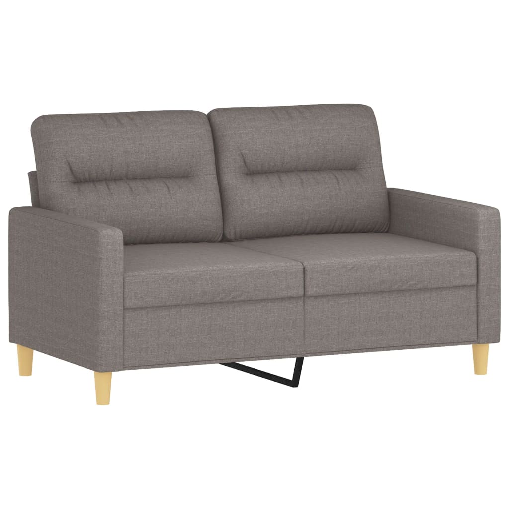 2-dijelni set sofa s jastucima smeđesivi od tkanine