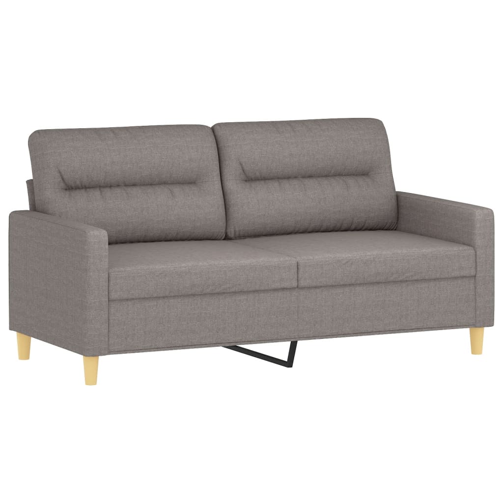 2-dijelni set sofa s jastucima smeđesivi od tkanine