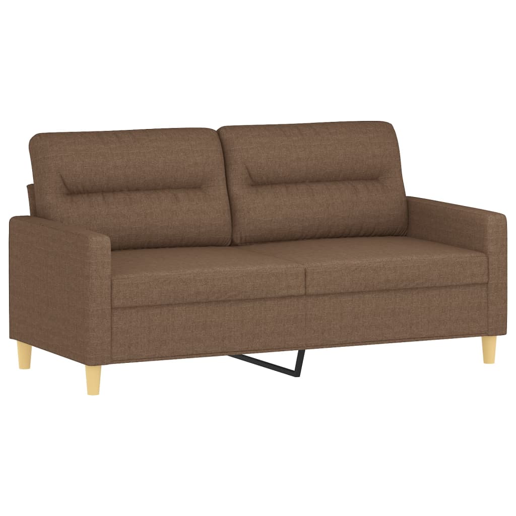 3-dijelni set sofa s jastucima smeđi od tkanine