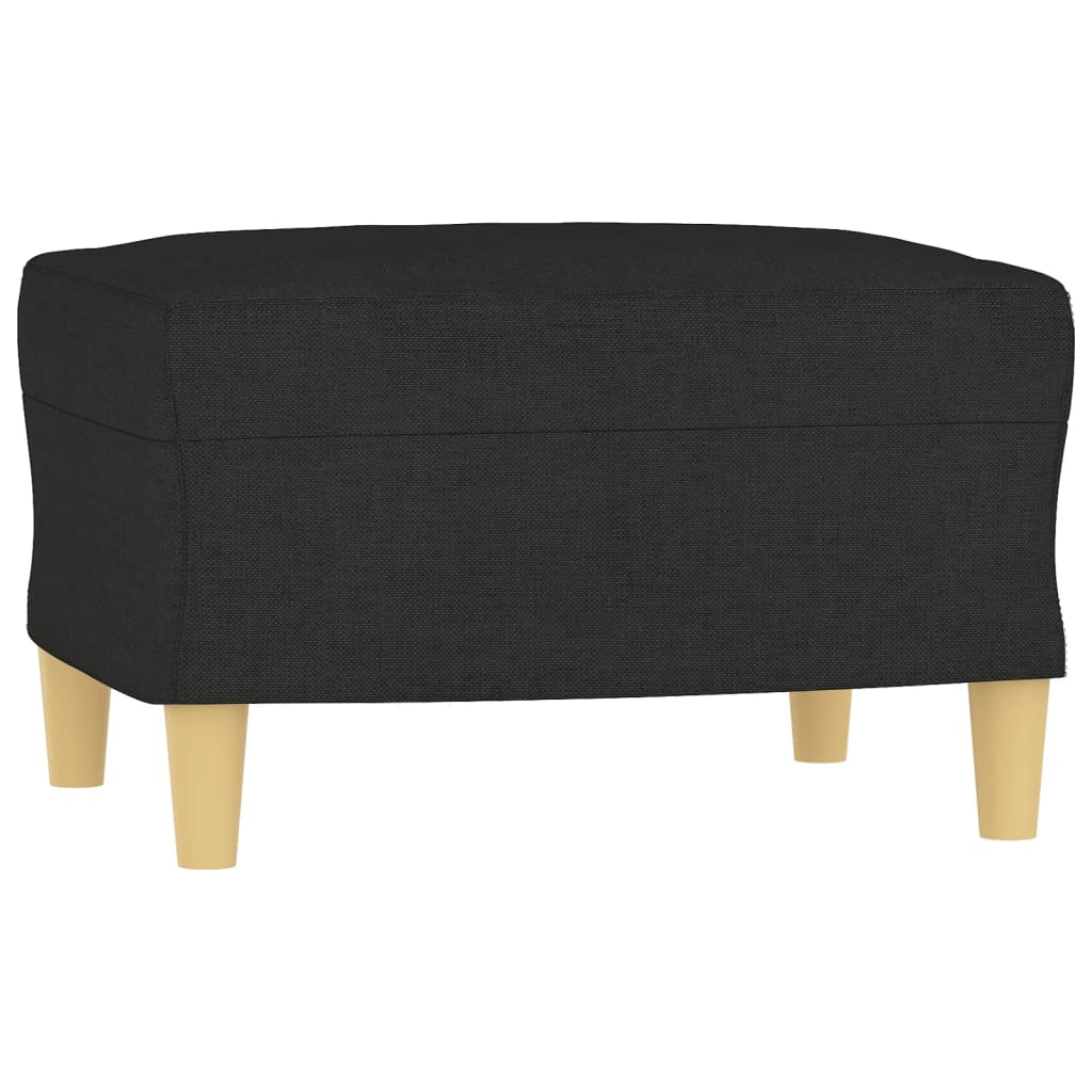3-dijelni set sofa s jastucima crni od tkanine