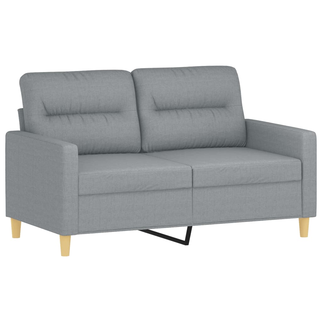 2-dijelni set sofa s jastucima svjetlosivi od tkanine