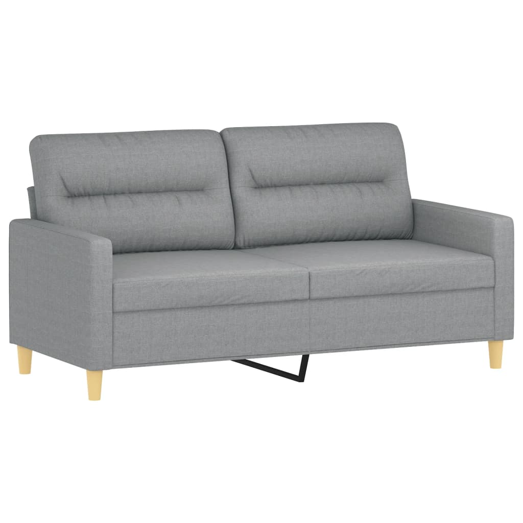 2-dijelni set sofa s jastucima svjetlosivi od tkanine