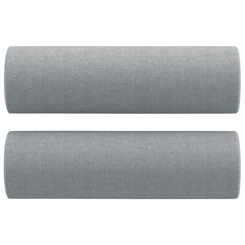 2-dijelni set sofa s jastucima svjetlosivi od tkanine