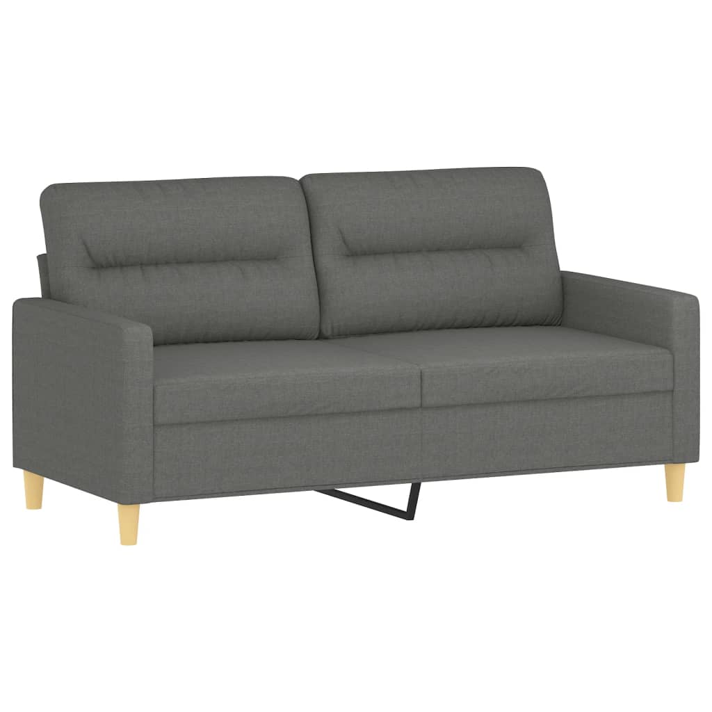 2-dijelni set sofa s jastucima tamnosivi od tkanine