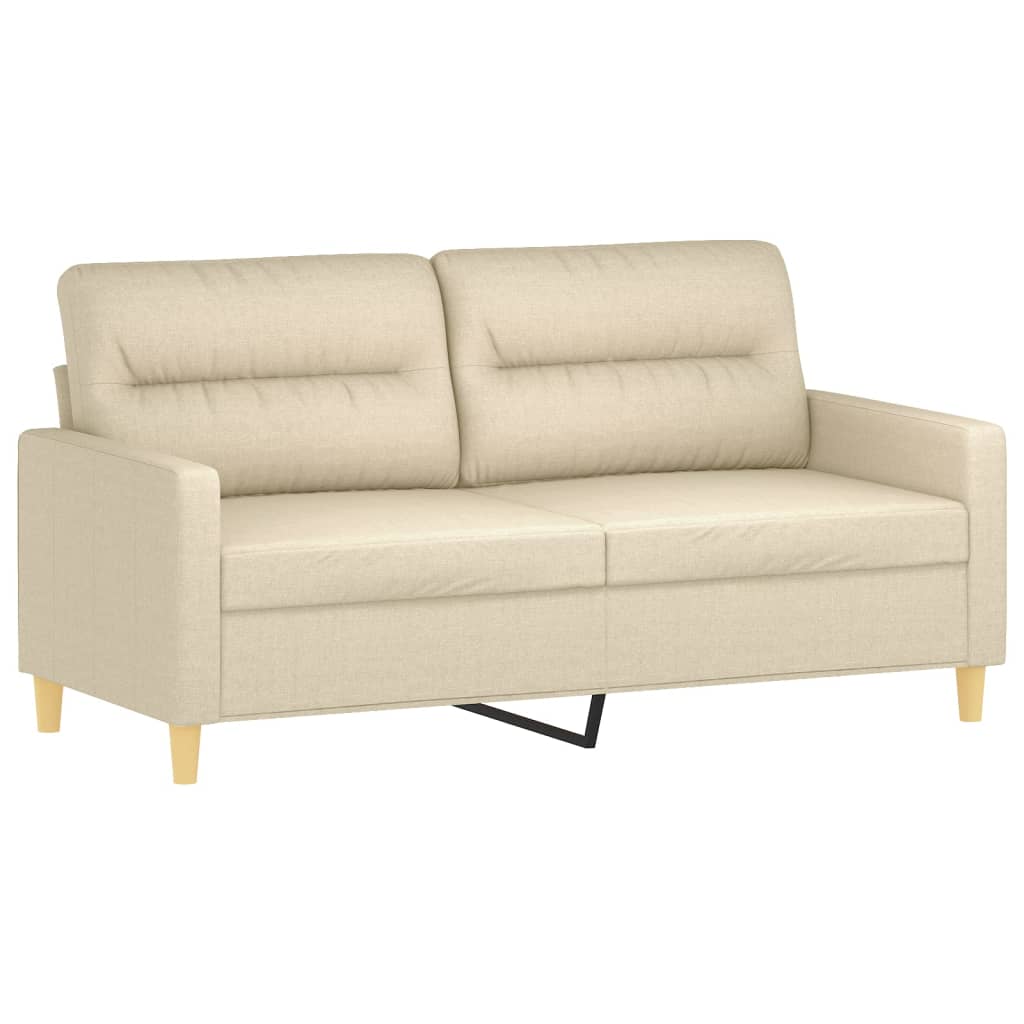 3-dijelni set sofa s jastucima krem od mikrovlakana