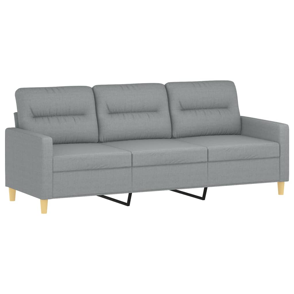 2-dijelni set sofa s jastucima svjetlosivi od tkanine