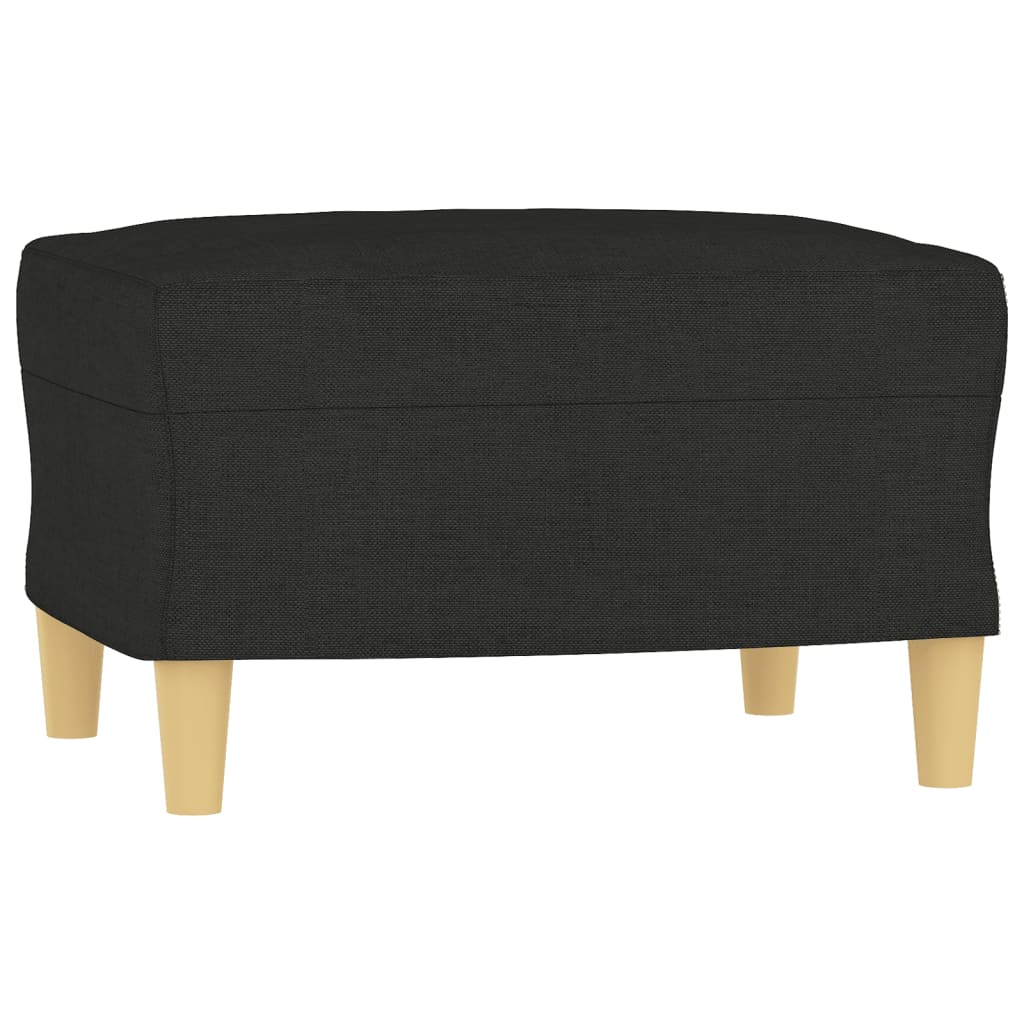 3-dijelni set sofa s jastucima crni od tkanine