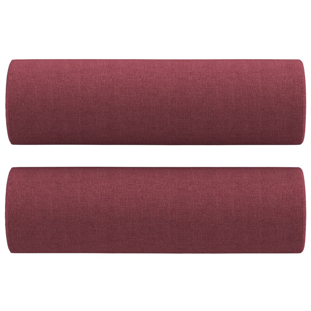2-dijelni set sofa s jastucima crvena boja vina od tkanine